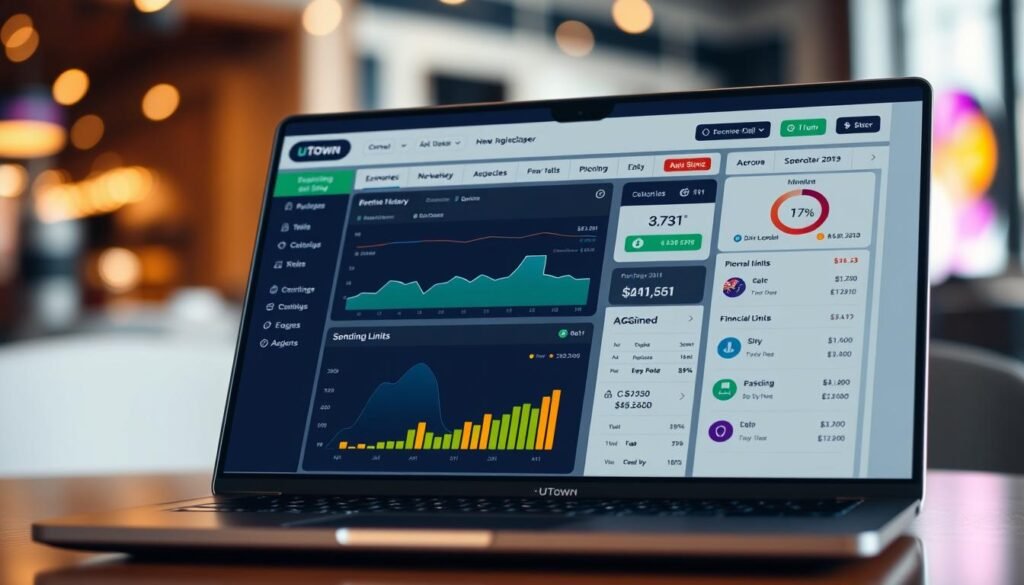 A financial dashboard on a laptop screen, showcasing efficient money management strategies for the UTown online gaming platform. The display features interactive graphs, charts, and intuitive controls, allowing players to monitor their betting history, track winnings, and set personalized spending limits. The scene is well-lit, with a clean, modern aesthetic that conveys a sense of control and financial responsibility. The background blurs slightly, drawing the viewer's attention to the carefully curated data visualizations, empowering players to make informed decisions and maintain a sustainable gaming experience. A financial dashboard on a laptop screen, showcasing efficient money management strategies for the UTown online gaming platform. The display features interactive graphs, charts, and intuitive controls, allowing players to monitor their betting history, track winnings, and set personalized spending limits. The scene is well-lit, with a clean, modern aesthetic that conveys a sense of control and financial responsibility. The background blurs slightly, drawing the viewer's attention to the carefully curated data visualizations, empowering players to make informed decisions and maintain a sustainable gaming experience.