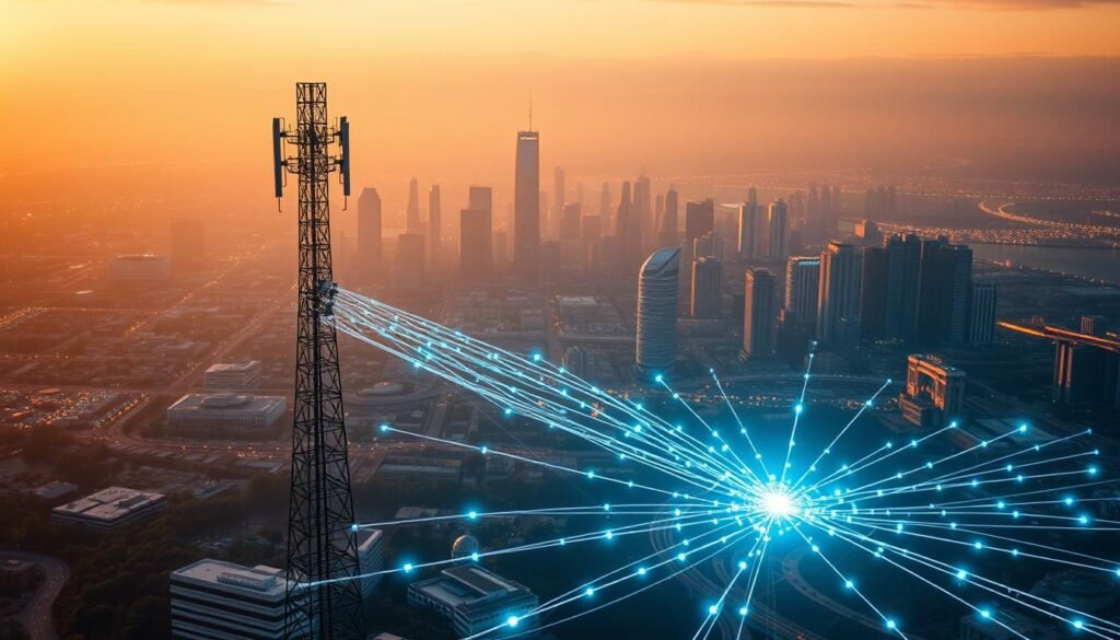 5G寬頻技術概念圖