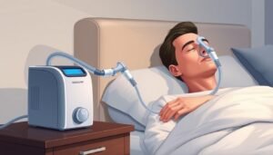 睡眠呼吸機使用示意圖